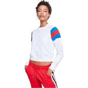 Urban Classics Dam långärmad randig crew sweatshirt, Flerfärgad (White/Brightblue/Firered 01557), XL Urban Classics Dam långärmad randig crew sweatshirt, Flerfärgad (White/Brightblue/Firered 01557), XL