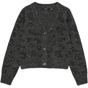 VERO MODA Vmzuzu Ls V-hals cardigan, Mörkgrå melange, M VERO MODA Vmzuzu Ls V-hals cardigan, Mörkgrå melange, M