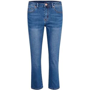 KAFFE Women's Jeans Slim Fit High-waisted Flared Legs Denim Cropped Length, M blå denim, 42 KAFFE Women's Jeans Slim Fit High-waisted Flared Legs Denim Cropped Length, M blå denim, 42