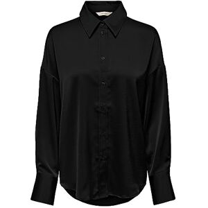 ONLY Onlmarta Ls oversize satinskjorta WVN blus, svart, M ONLY Onlmarta Ls oversize satinskjorta WVN blus, svart, M