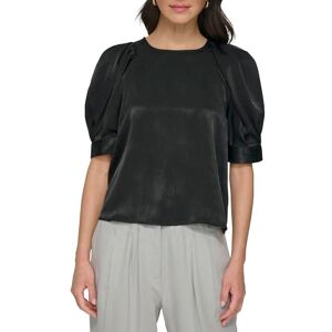DKNY Dam 3/4 ärm satinblus, svart, S, svart, S DKNY Dam 3/4 ärm satinblus, svart, S, svart, S