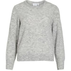 Vila Vilory O-Neck L/S stickad topp – Noos, Ljusgrå melange, XXL Vila Vilory O-Neck L/S stickad topp – Noos, Ljusgrå melange, XXL