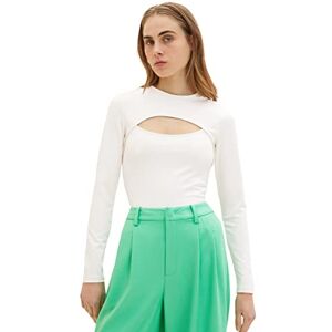 TOM TAILOR Denim Damer Långärmad T-shirt 1035376, 10348 Gardenia White, M TOM TAILOR Denim Damer Långärmad T-shirt 1035376, 10348 Gardenia White, M