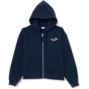 Tommy Hilfiger CRV Reg Script Zip Hoodie Ww0ww46072 CRV REG WW0WW46072 huvtröja med dragkedja för kvinnor Tommy Hilfiger CRV Reg Script Zip Hoodie Ww0ww46072 CRV REG WW0WW46072 huvtröja med dragkedja för kvinnor