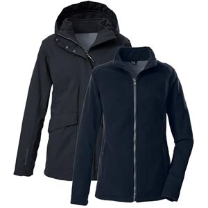 Killtec Dam utomhusjacka/3-i-1 funktionell jacka med huva och enkel fleecejacka KOW 189 WMN JCKT, svart blå, 50, 43311-000 Killtec Dam utomhusjacka/3-i-1 funktionell jacka med huva och enkel fleecejacka KOW 189 WMN JCKT, svart blå, 50, 43311-000