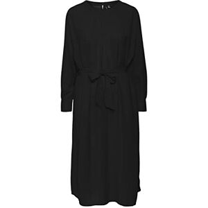 VERO MODA Vmpolliana Inge LS Calf Dress Wvn Ga Klänning för kvinnor, Svart, S VERO MODA Vmpolliana Inge LS Calf Dress Wvn Ga Klänning för kvinnor, Svart, S