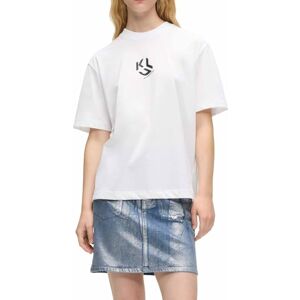 KARL LAGERFELD JEANS , kvinnor, regular monogram te, normal passform, vit, XL, Vit, XL KARL LAGERFELD JEANS , kvinnor, regular monogram te, normal passform, vit, XL, Vit, XL