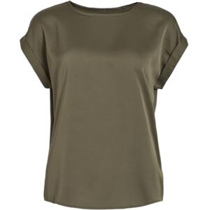Vila dam Viellette S/S satin topp/Su-Noos T-shirt, Dammig oliv, 38 Vila dam Viellette S/S satin topp/Su-Noos T-shirt, Dammig oliv, 38