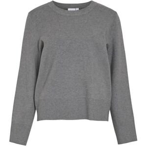 Vila VICASSIE O-NECK L/S stickad topp – NOOS, Medium grå melerad, S Vila VICASSIE O-NECK L/S stickad topp – NOOS, Medium grå melerad, S