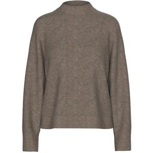 PIECES Pcmalou Ls High Neck Knit Pwp Bc, Morel, S PIECES Pcmalou Ls High Neck Knit Pwp Bc, Morel, S
