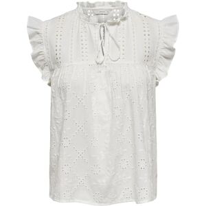 ONLY Onlreva Life S/L Emb Top WVN Noos blustopp, Vit, XS ONLY Onlreva Life S/L Emb Top WVN Noos blustopp, Vit, XS