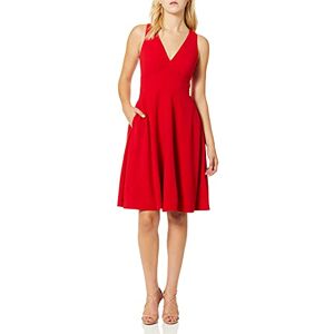 Dress the Population Dam Catalina solid ärmlös passform och utsvängd midi-klänning, Rouge, XL Dress the Population Dam Catalina solid ärmlös passform och utsvängd midi-klänning, Rouge, XL