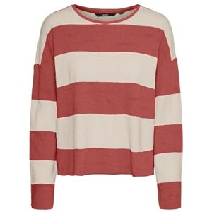 VERO MODA VMWANDA LS O-hals tröja Boo, Marsala/ränder: björk, M VERO MODA VMWANDA LS O-hals tröja Boo, Marsala/ränder: björk, M