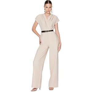 Trendyol kvinnor enkel välvd detaljerad vävd jumpsuit, BEIgE, 38 Trendyol kvinnor enkel välvd detaljerad vävd jumpsuit, BEIgE, 38