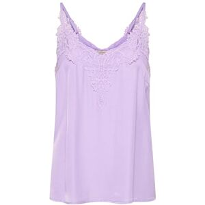 Cream Kvinnors Singlet spets trim V-ringad ärmlösa spaghettiband vanlig passform topp dam, Lila Rosa, 36 Cream Kvinnors Singlet spets trim V-ringad ärmlösa spaghettiband vanlig passform topp dam, Lila Rosa, 36