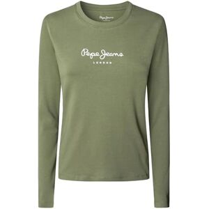 Pepe Jeans dam New Virginia t-shirt smal passform långärmad blå, Grön (Khaki-grön), M Pepe Jeans dam New Virginia t-shirt smal passform långärmad blå, Grön (Khaki-grön), M