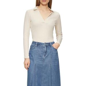 s.Oliver Långärmad damtröja med polokrage – ribbad och feminin för vardag och kontor, Beige, 44 s.Oliver Långärmad damtröja med polokrage – ribbad och feminin för vardag och kontor, Beige, 44