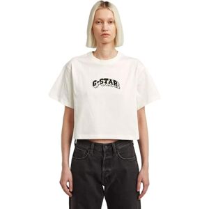 G-STAR 8719965012981 Felt Logo Boxy r t wmn, Vit (Milk D26921-c336-111), S G-STAR 8719965012981 Felt Logo Boxy r t wmn, Vit (Milk D26921-c336-111), S