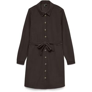 VERO MODA Vmelly L/S kort skjorta klänning WVN Ga, Choklad tårta, M VERO MODA Vmelly L/S kort skjorta klänning WVN Ga, Choklad tårta, M