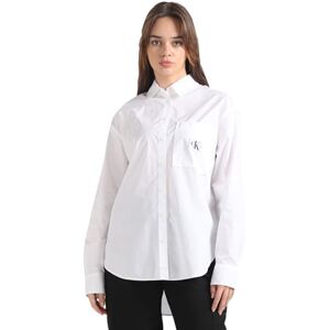 Calvin Jeans Dam vävd etikett avslappnad skjorta toppar, Kritvit, M Calvin Jeans Dam vävd etikett avslappnad skjorta toppar, Kritvit, M