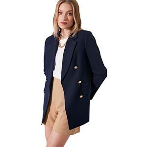 Trendyol överdimensionerad kavaj jacka med knappar marinblå dam, Marinblå, 40 Trendyol överdimensionerad kavaj jacka med knappar marinblå dam, Marinblå, 40