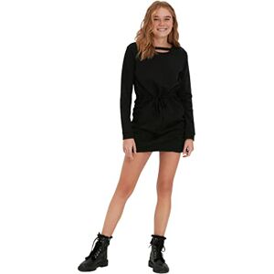 Trendyol Kvinnors mini bodycon Crew Neck stickad klänning klänningar dam, svart, M Trendyol Kvinnors mini bodycon Crew Neck stickad klänning klänningar dam, svart, M
