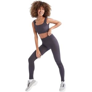 DeFacto Leggings med hög midja för kvinnor – sporttights för kvinnor, sportbyxor (antracit, XS – S), Antracit, XS/S DeFacto Leggings med hög midja för kvinnor – sporttights för kvinnor, sportbyxor (antracit, XS – S), Antracit, XS/S