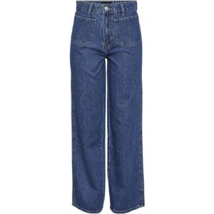 PIECES PCSKY HW Pocket Wide Jeans, Mellanblå denim, S PIECES PCSKY HW Pocket Wide Jeans, Mellanblå denim, S