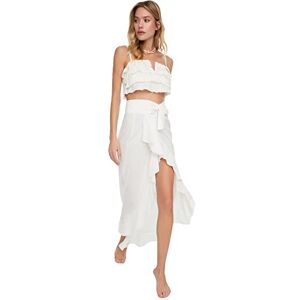 Trendyol Kvinnors svänghjul detaljerad kjol. Skirt, Ecru, 38 Trendyol Kvinnors svänghjul detaljerad kjol. Skirt, Ecru, 38