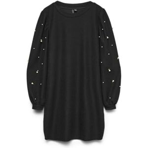 VERO MODA Vmnaya Ls O-hals kort klänning JRS Ga, svart, XS VERO MODA Vmnaya Ls O-hals kort klänning JRS Ga, svart, XS
