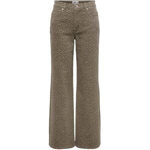 ONLY Onlmadison Hw Wide Animal Pant Cc PNT, woodsmoke, S / 32L ONLY Onlmadison Hw Wide Animal Pant Cc PNT, woodsmoke, S / 32L