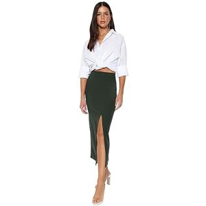 Trendyol Dam pennkjol smal passform stickad kjol, kaki, XL, Khaki, XL Trendyol Dam pennkjol smal passform stickad kjol, kaki, XL, Khaki, XL