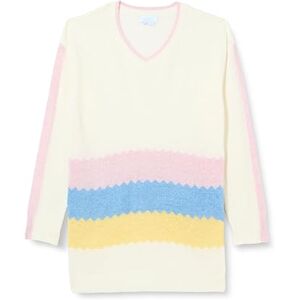 aleva Stickad tröja för kvinnor 15426478-AL04, vit, rosa, gul, XL/XXL, Vit rosa gul, XL/XXL aleva Stickad tröja för kvinnor 15426478-AL04, vit, rosa, gul, XL/XXL, Vit rosa gul, XL/XXL