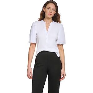 DKNY kvinnors kortärmad blandad mediatopp, vit, M, Vit, M DKNY kvinnors kortärmad blandad mediatopp, vit, M, Vit, M