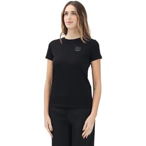 Giorgio Armani Ikonprojekt för kvinnor, tonad logotyplapp, t-shirt, svart, L, Svart, L Giorgio Armani Ikonprojekt för kvinnor, tonad logotyplapp, t-shirt, svart, L, Svart, L