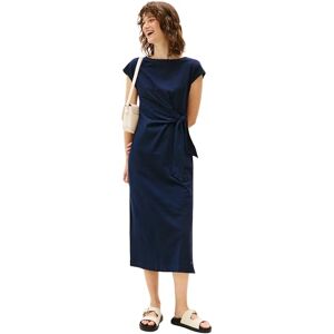 Tommy Hilfiger Dam KNOT BOAT-NK MIDI KLÄNNING SS WW0WW45159, blå, XS, Blå (mörk natt marinblå), XS Tommy Hilfiger Dam KNOT BOAT-NK MIDI KLÄNNING SS WW0WW45159, blå, XS, Blå (mörk natt marinblå), XS