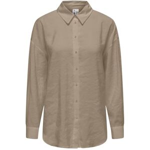 ONLY Onliris L/S Modal Noos WVN T-shirt för kvinnor, Silver Mink, XS ONLY Onliris L/S Modal Noos WVN T-shirt för kvinnor, Silver Mink, XS