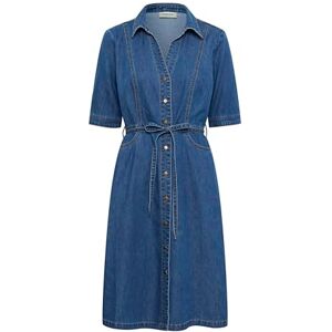 Cream Damtröja klänning denim halv ärm knä-längd bälte normal passform, Jasper blå denim, 34 Cream Damtröja klänning denim halv ärm knä-längd bälte normal passform, Jasper blå denim, 34