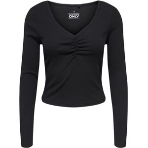 ONLY Onlbetty Life L/S Scallop V-hals Cc JRS, svart, S ONLY Onlbetty Life L/S Scallop V-hals Cc JRS, svart, S