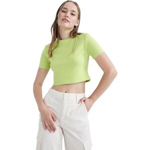 DeFacto Damcrop tops – klassisk baströja för kvinnor – bekväm t-shirt för kvinnor, Lt. Grön, S DeFacto Damcrop tops – klassisk baströja för kvinnor – bekväm t-shirt för kvinnor, Lt. Grön, S
