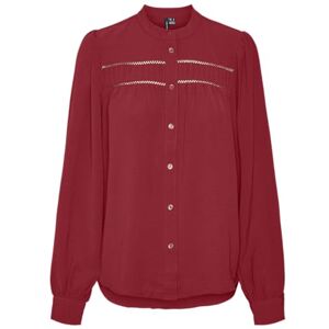 VERO MODA Vmemma Ls spetströja WVN Ga Noos, Karanda röd, S VERO MODA Vmemma Ls spetströja WVN Ga Noos, Karanda röd, S