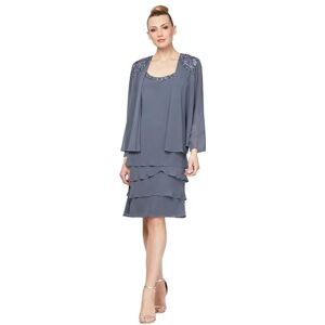 S.L. Fashions Embellished Djurjacka Dress (Petite and regular) klänning för speciella tillfällen, stål, 40 S.L. Fashions Embellished Djurjacka Dress (Petite and regular) klänning för speciella tillfällen, stål, 40
