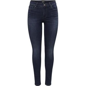 ONLY Dam skinny jeans ONLWAUW medium midja skinny fit jeans, Mörkblå denim, S / 32L ONLY Dam skinny jeans ONLWAUW medium midja skinny fit jeans, Mörkblå denim, S / 32L