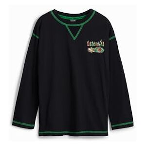 Desigual Pojkar Pojkar stickad T-långärmad tröja, svart, 8 år Desigual Pojkar Pojkar stickad T-långärmad tröja, svart, 8 år