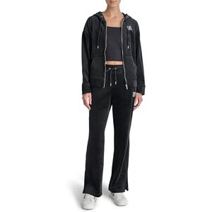 DKNY Dam Rhinestone logo huvtröja med full dragkedja, svart, S DKNY Dam Rhinestone logo huvtröja med full dragkedja, svart, S