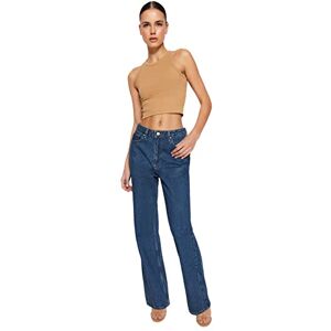 Trendyol Damjeans med hög midja breda ben 90-tal breda ben, BLÅ, 62 SE Trendyol Damjeans med hög midja breda ben 90-tal breda ben, BLÅ, 62 SE