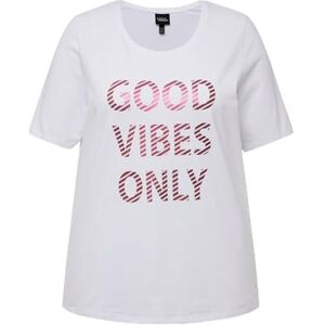 Ulla Popken Ulla popkar, kvinnor, stora storlekar, T-shirt med cool Vibes only, Vit, 46-48 Ulla Popken Ulla popkar, kvinnor, stora storlekar, T-shirt med cool Vibes only, Vit, 46-48