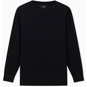 Giorgio Armani dam långärmad ton på ton broderad logotyp tröja tröja svart, M, svart, M Giorgio Armani dam långärmad ton på ton broderad logotyp tröja tröja svart, M, svart, M