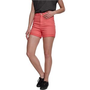 Urban Classics Dam shorts med hög midja – kvinnor stretch twill het byxor, Rosa (korall 00092), 28 SE Urban Classics Dam shorts med hög midja – kvinnor stretch twill het byxor, Rosa (korall 00092), 28 SE