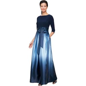 S.L. Fashions Dam ärmlös tryckt maxiklänning för speciella tillfällen, Marinblå och kilträ, 40 SE/Liten S.L. Fashions Dam ärmlös tryckt maxiklänning för speciella tillfällen, Marinblå och kilträ, 40 SE/Liten